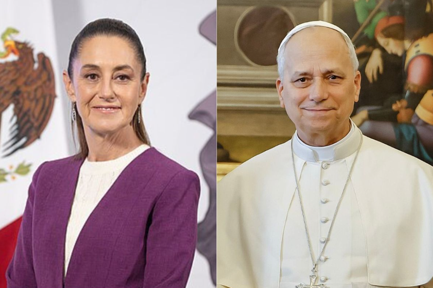 Invita Sheinbaum al Papa León XIV a México en llamada por Día de la Virgen de Guadalupe