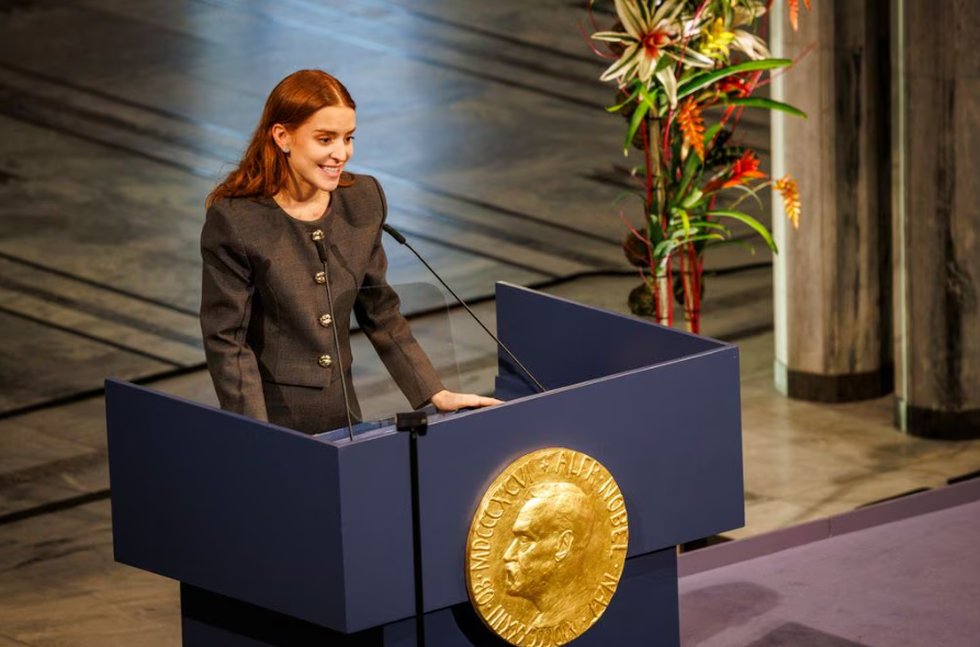 El contundente mensaje de María Corina Machado leído por su hija al recibir el Nobel de la Paz en Noruega